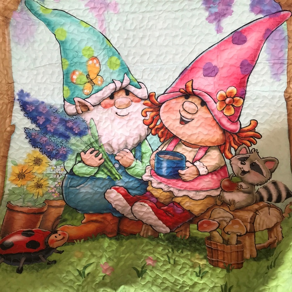 Whimsical Gnome lightweight quilt
